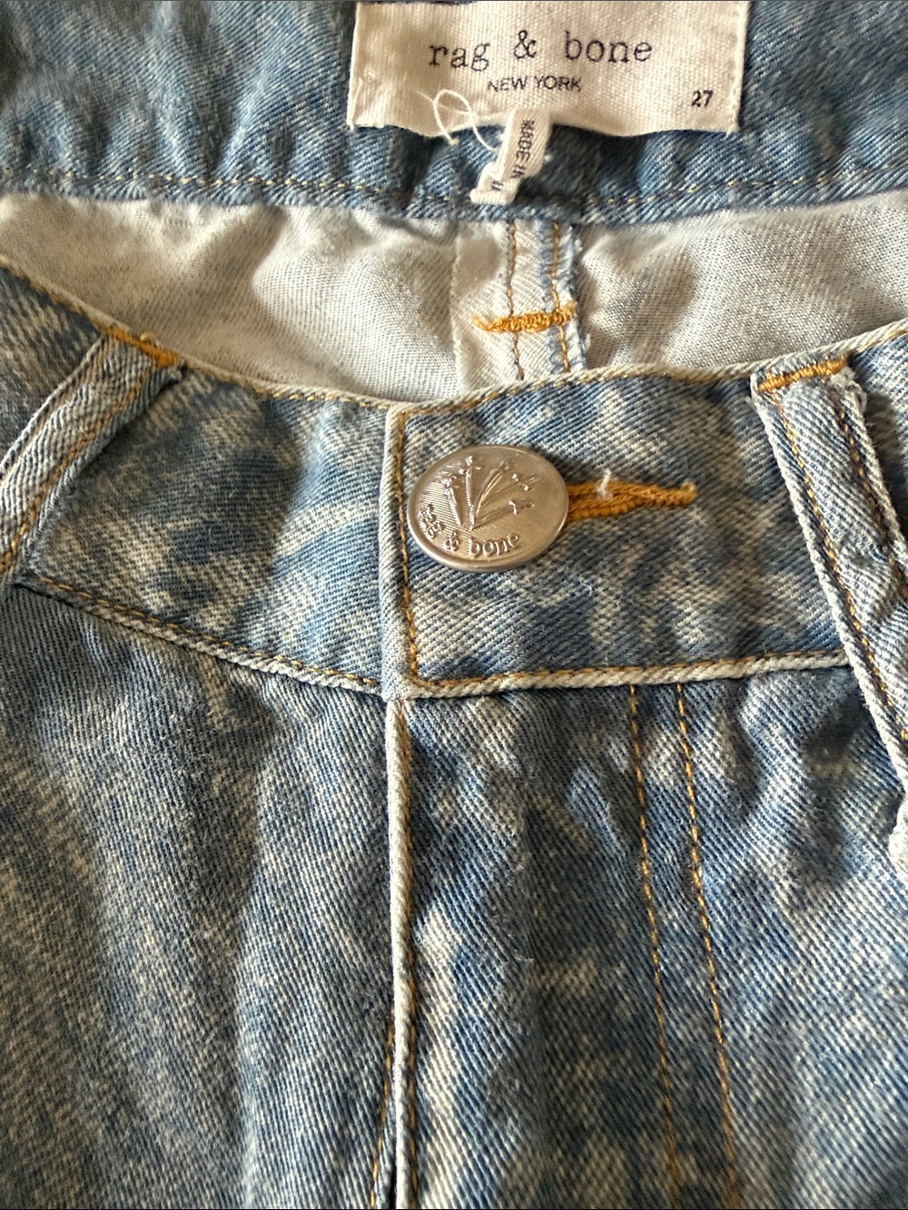 rag & bone Faded Blue Wide-Leg Jeans - Picture 5 of 7